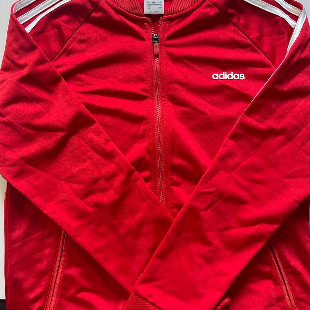 Adidas Bold Red Zip-Up Jacket